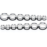 1/2 inch to 1 inch Seven Piece Steel Ear Stretching Tunnel Kit Set of 2
