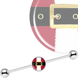 14G Christmas Santa Suit Industrial Barbell 37mm