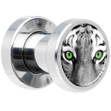 Black White Tiger Eyes Steel Screw Fit Plug Set 4G