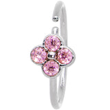 20G 3/8 Pink Gem Star Flower Seamless Circular Ring