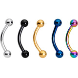 5/16 Multi Color Anodized Titanium Curved Eyebrow Ring Set of 5