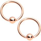 Clear CZ Gem Rose Gold Tone Sky Star Captive Barbell Nipple Ring Set