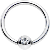 20G 5/16 Clear CZ Gem Steel 3mm Ball BCR Captive Ring