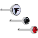 20G Licensed NFL Atlanta Falcons Logo Nose Bone 3 Pack Set