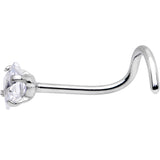 20G Clear CZ Gem Raised Rhombus Left Nose Screw