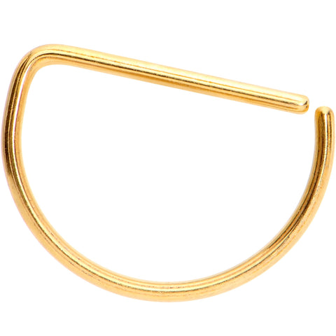 20G 3/8 Yellow Anodized Titanium Annealed D Shaped Septum Ring
