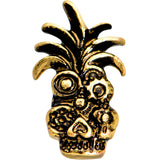 1/4 Gold PVD Steampunk Tiki Skull Headdress Cartilage Tragus Earring
