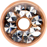 Clear CZ Gem Rose Gold PVD Bling Screw Fit Tunnel Plug Set 3mm to 16mm