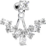 1/4 Clear Gem Darling Fan Dangle Cartilage Tragus Piercing