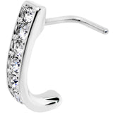 20G Clear CZ Sleek Faux Hoop L Shaped Nose Ring