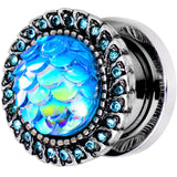 00G Aqua Gem Iridescent Blue Mermaid Scale Screw Fit Plug Set