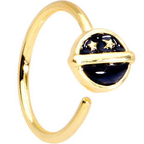 20G 5/16 Gold Tone Starry Sky Seamless Circular Ring
