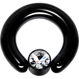 4G 9/16 Clear Gem 7mm Disc Black BCR Captive Ring