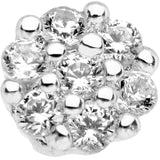 20G 1/4 Clear CZ Gem Cute Cluster Nose Bone