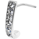 20G Clear CZ Sleek Faux Hoop L Shaped Nose Ring