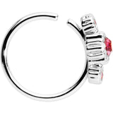 20G 5/16 Pink CZ Fashion Fusion Seamless Circular Ring