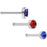 20G Licensed NFL New York Giants Logo Nose Bone 3 Pack Set