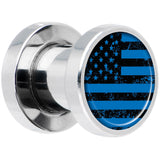 Blue American Flag Steel Screw Fit Plug Set 2G
