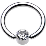 12G 1/2 Clear Gem 5mm Disc BCR Captive Ring