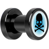 Blue Black Skull Black Anodized Screw Fit Plug Set 4G