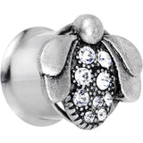9/16 Clear Gem Steel Allow Me Ladybug Double Flare Tunnel Plug Set