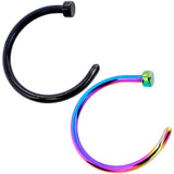 18G 3/8 Pack Set of 5 Assorted Stainless Steel Nose Hoop Rings