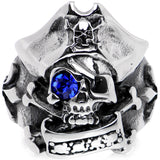 Blue Gem Scary Eyed Pirate Finger Ring