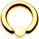 6G 1/2 Clear Gem 6mm Disc Gold IP BCR Captive Ring