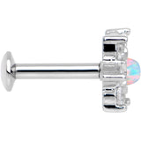 1/4 White Faux Opal Internally Threaded Star Flower Labret Monroe