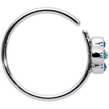 20G 3/8 Blue Gem Star Flower Seamless Circular Ring