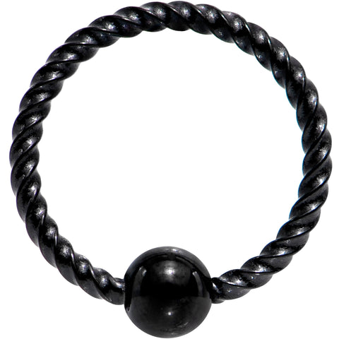 18G 5/16 Black Anodized So Twisted Captive Style Seamless Ring