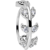 20G Clear CZ Gem Leafy Seamless Circular Ring