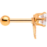 Clear CZ Gem Rose Gold Tone IP Valentine Heart Cartilage Tragus