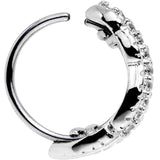 20G Clear CZ Gem Feather Seamless Circular Ring