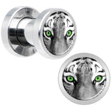 Black White Tiger Eyes Steel Screw Fit Plug Set 4G
