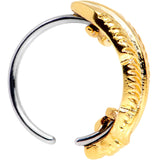 20G 5/16 Gold Tone Feather Seamless Circular Ring