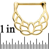 14G 9/16 Gold Plated Lovely Lotus Flower Nipple Clicker Set