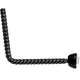 Aurora 2mm Gem Inlay Black So Twisted L Shaped Nose Ring