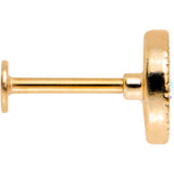 Auora Gem Gold Tone Crescent Moon Cartilage Tragus Earring