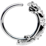 18G Clear CZ Gem Feather Seamless Circular Ring