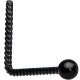 2mm Ball End Black IP So Twisted L Shaped Nose Ring