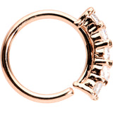 18G 5/16 Clear CZ Rose Gold IP Quintet Seamless Circular Ring