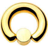 2G 9/16 Clear Gem 8mm Disc Gold IP BCR Captive Ring