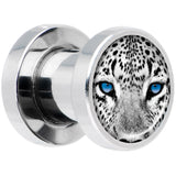 Black White Leopard Eyes Steel Screw Fit Plug Set 2G