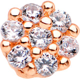 20G 1/4 Clear CZ Gem Rose Gold Tone Cute Cluster Nose Bone