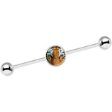 14G Full Color Tiger Eyes Industrial Barbell 37mm