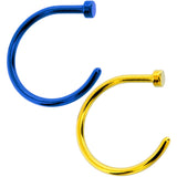 18G 3/8 Pack Set of 5 Assorted Stainless Steel Nose Hoop Rings