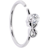 20G 3/8 Clear Gem Bow Seamless Circular Ring