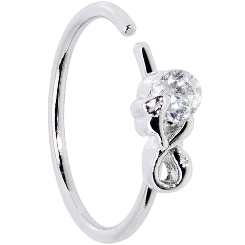 20G 3/8 Clear Gem Bow Seamless Circular Ring