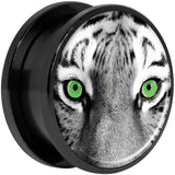 Black White Tiger Eyes Black Anodized Screw Fit Plug Set 20mm